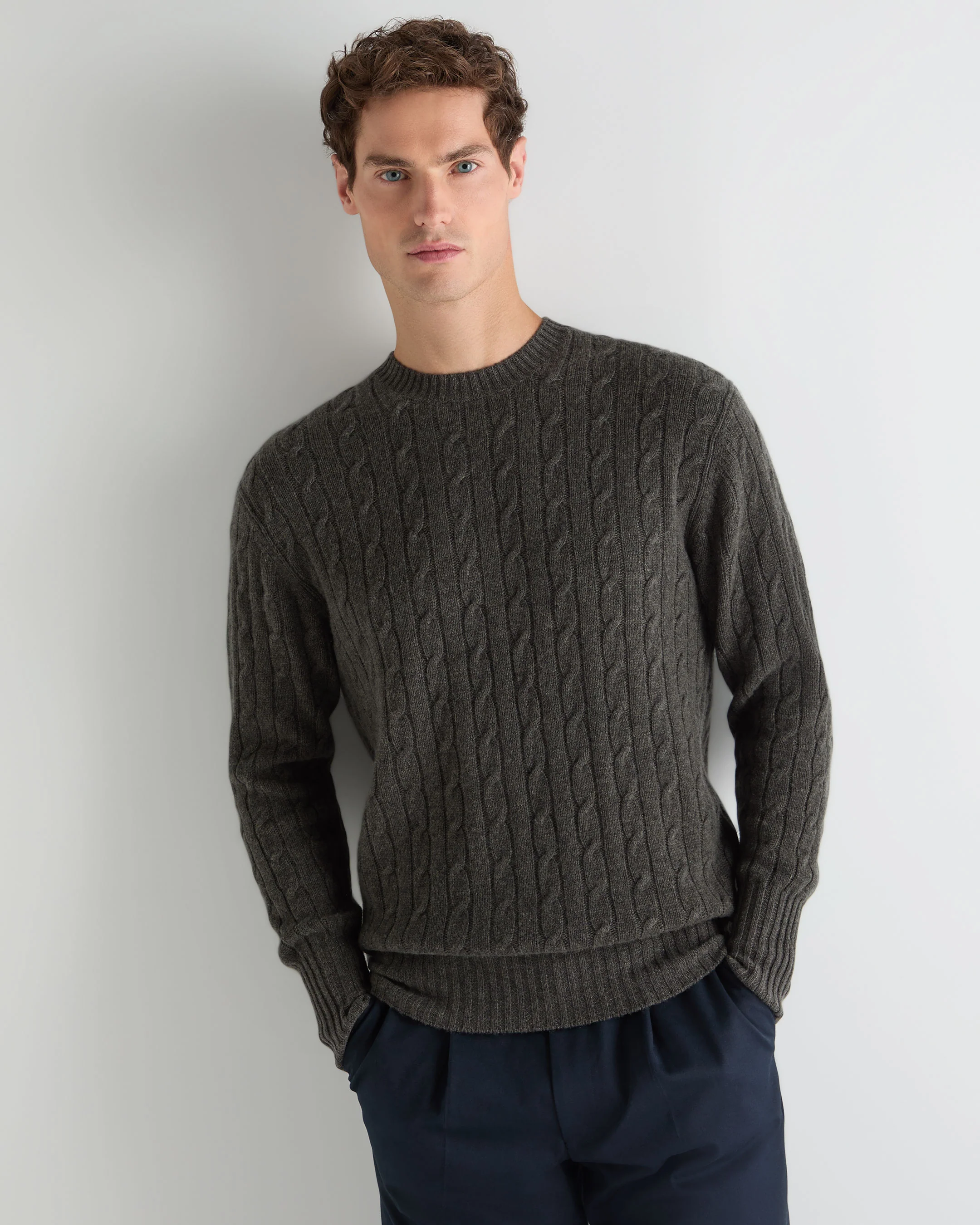 Cable Round Neck Baby Alpaca Sweater – MSW2302