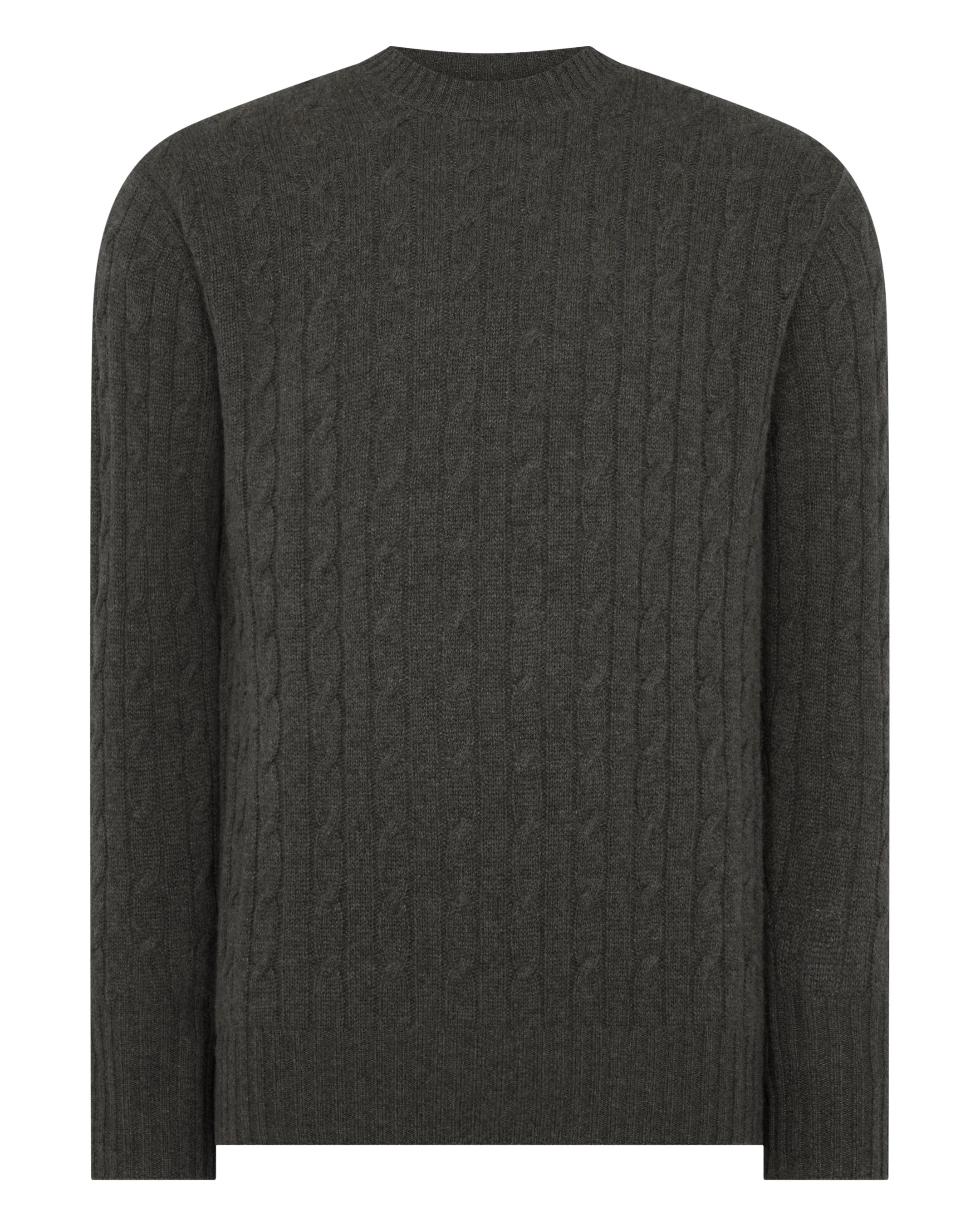Cable Round Neck Baby Alpaca Sweater