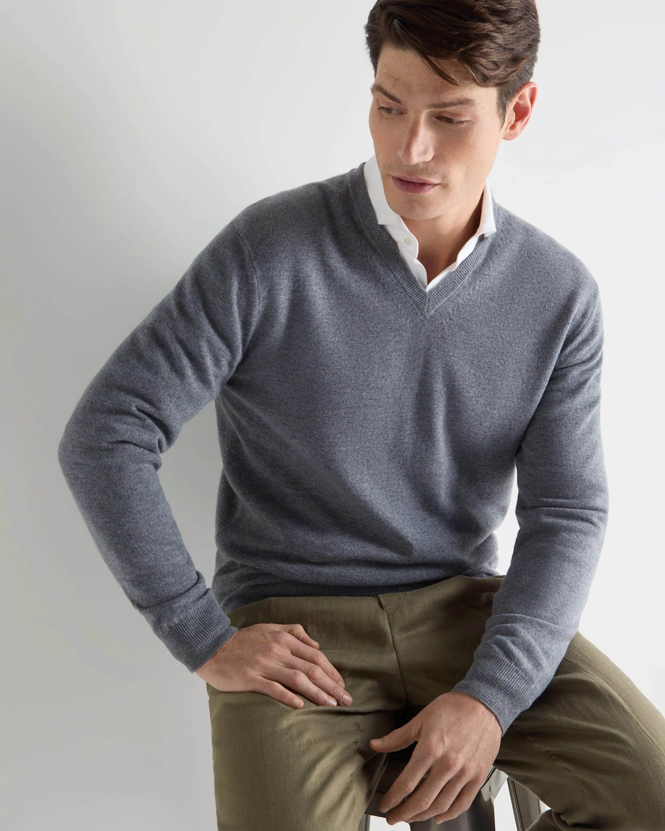 Elegant V-Neck Baby Alpaca Sweater