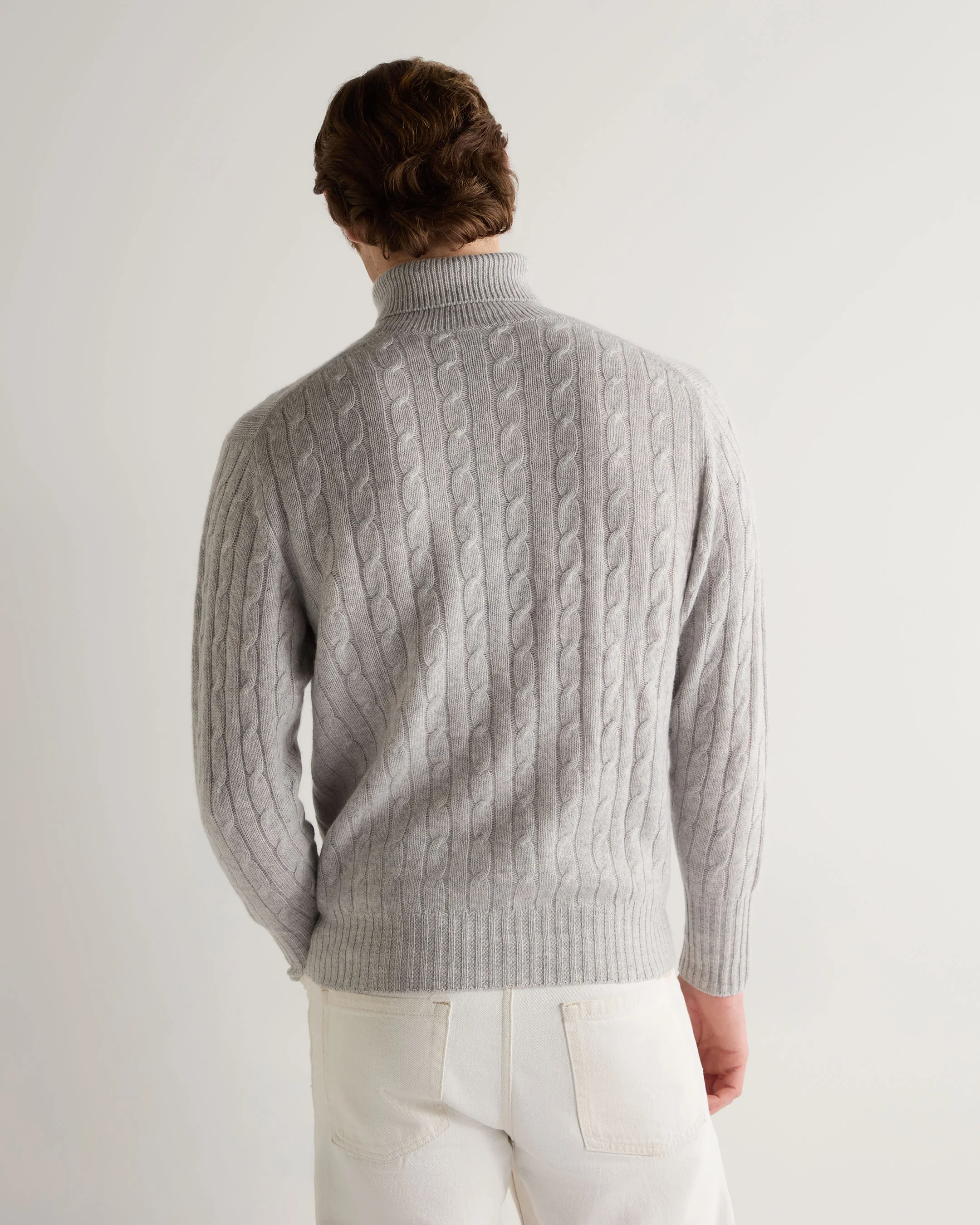 Baby Alpaca Cable Knit Turtleneck Sweater