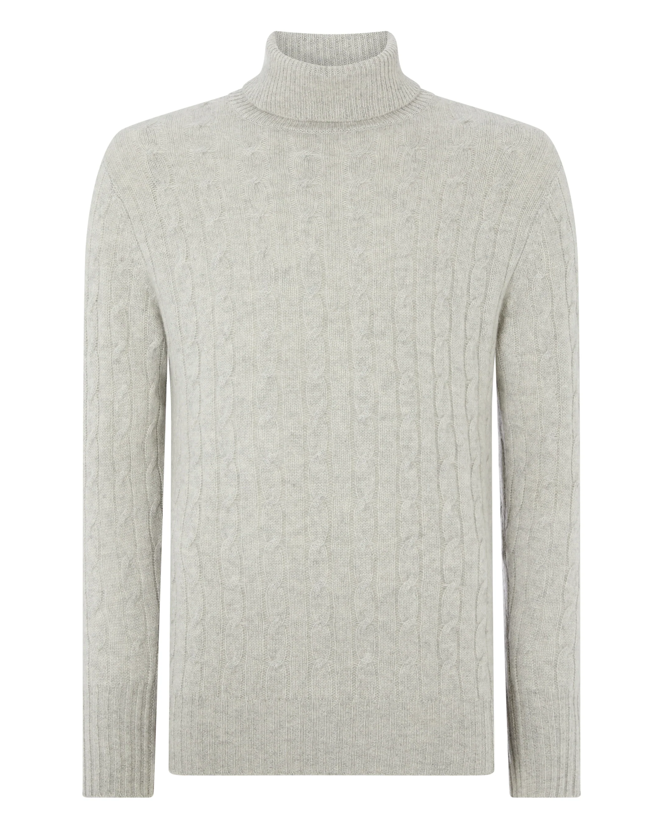 Baby Alpaca Cable Knit Turtleneck Sweater