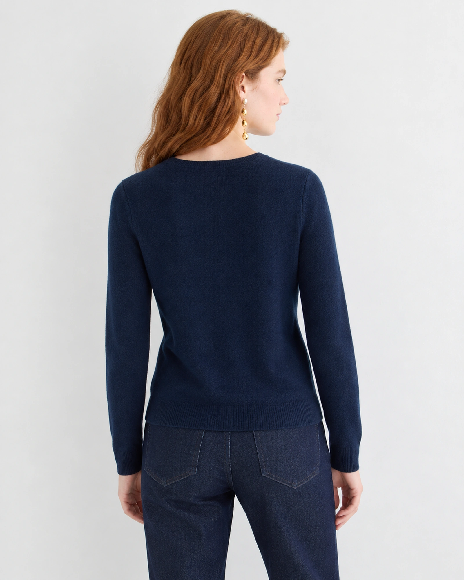Soft Baby Alpaca Crewneck Sweater — view 3