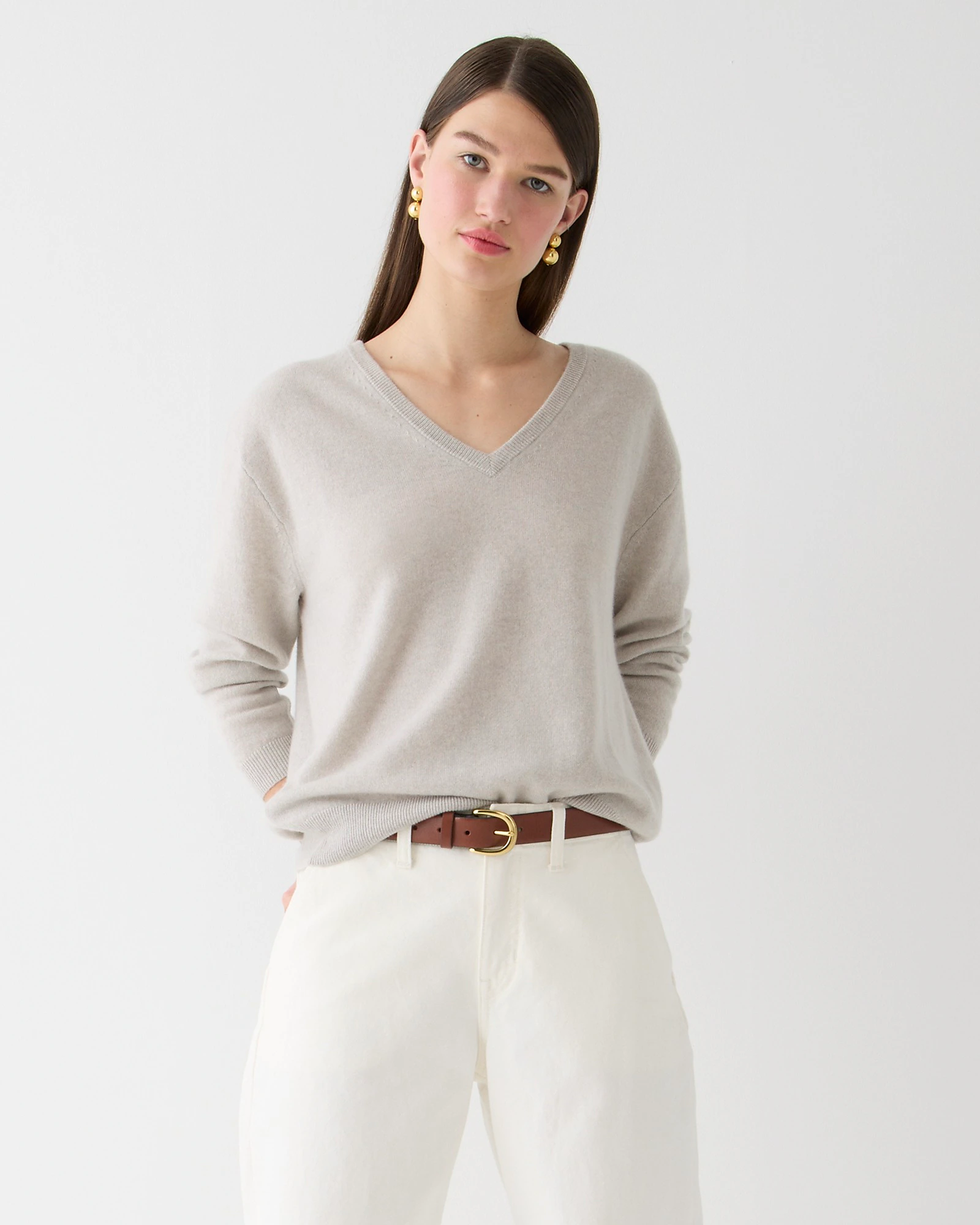 Women's Baby Alpaca V-Neck Sweater — view 3